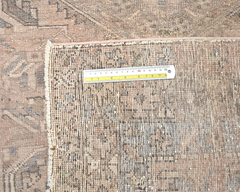 11 Ft Vintage Brown Persian Style Hand Knotted Low Pile Wool Runner Rug